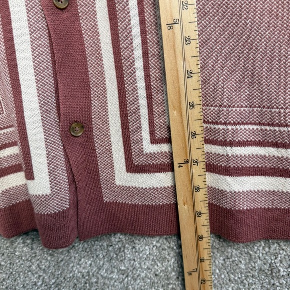 Marine Layer Ethan Sweater Button Down Withered Stripe Knit Polo Men's Large NEW - Picture 6 of 8